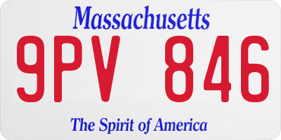 MA license plate 9PV846
