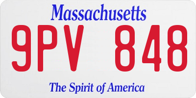 MA license plate 9PV848