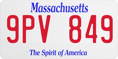 MA license plate 9PV849