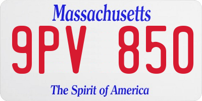 MA license plate 9PV850