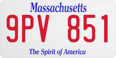 MA license plate 9PV851