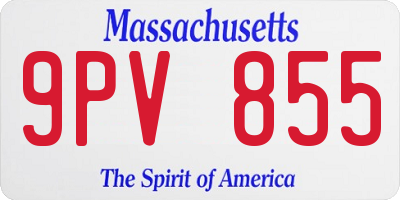 MA license plate 9PV855