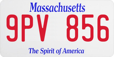 MA license plate 9PV856