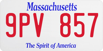 MA license plate 9PV857