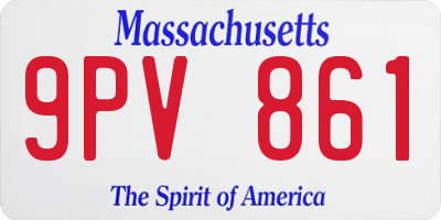 MA license plate 9PV861