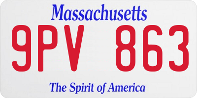 MA license plate 9PV863