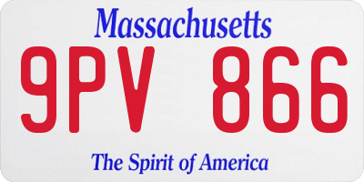 MA license plate 9PV866