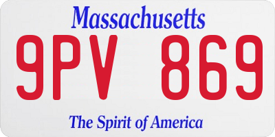 MA license plate 9PV869