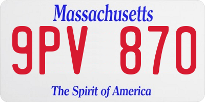 MA license plate 9PV870