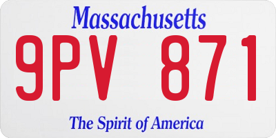 MA license plate 9PV871