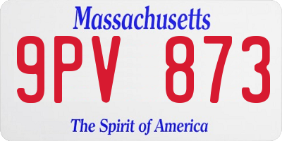 MA license plate 9PV873