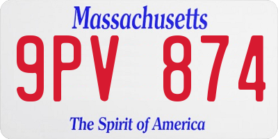 MA license plate 9PV874