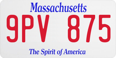 MA license plate 9PV875