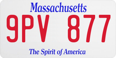 MA license plate 9PV877