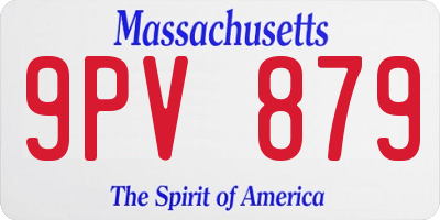 MA license plate 9PV879