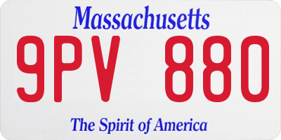 MA license plate 9PV880