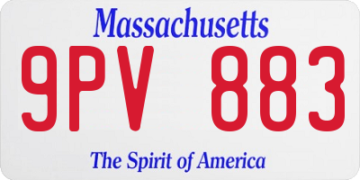 MA license plate 9PV883