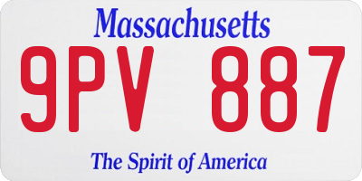MA license plate 9PV887