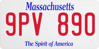 MA license plate 9PV890