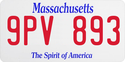 MA license plate 9PV893