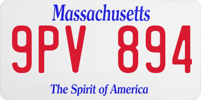 MA license plate 9PV894