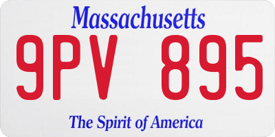 MA license plate 9PV895