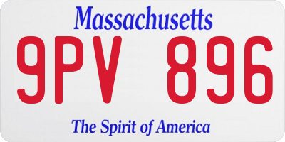 MA license plate 9PV896