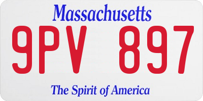 MA license plate 9PV897