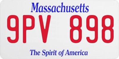 MA license plate 9PV898