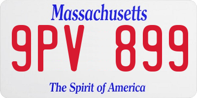 MA license plate 9PV899