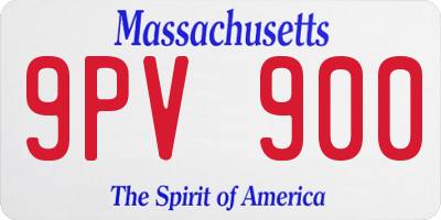MA license plate 9PV900