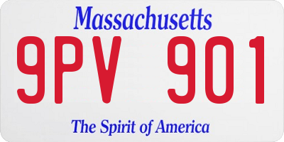 MA license plate 9PV901