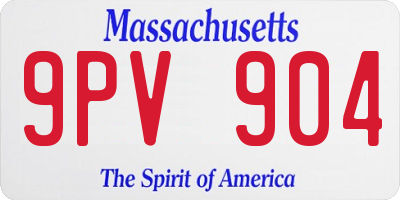 MA license plate 9PV904