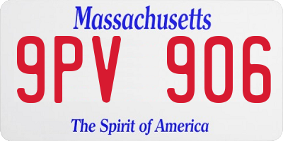 MA license plate 9PV906