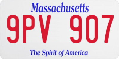 MA license plate 9PV907