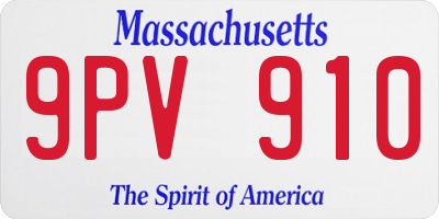 MA license plate 9PV910