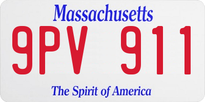 MA license plate 9PV911