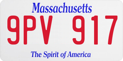 MA license plate 9PV917