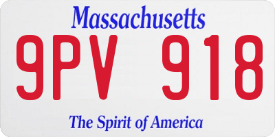 MA license plate 9PV918