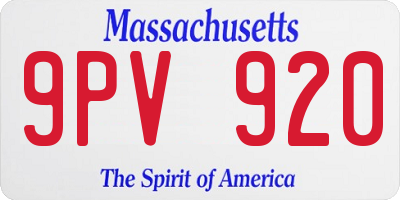 MA license plate 9PV920