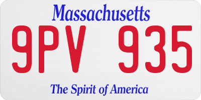 MA license plate 9PV935