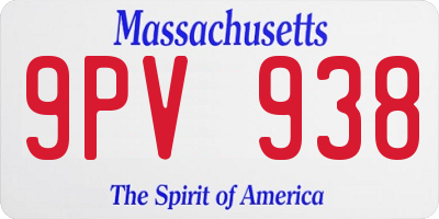 MA license plate 9PV938