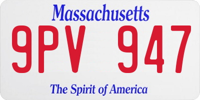 MA license plate 9PV947