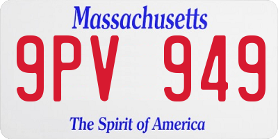 MA license plate 9PV949