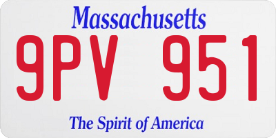 MA license plate 9PV951