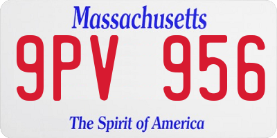 MA license plate 9PV956