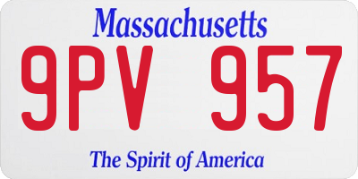 MA license plate 9PV957