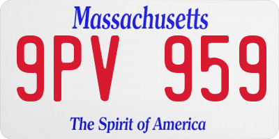 MA license plate 9PV959