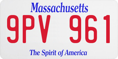 MA license plate 9PV961