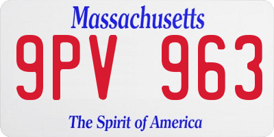 MA license plate 9PV963